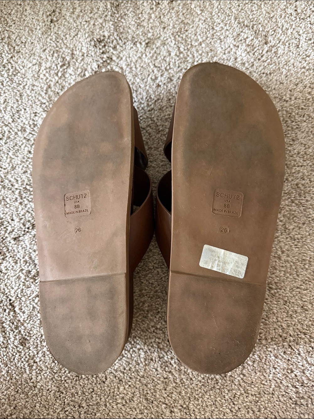 Schutz Lois Leather Flat Sandals - Picture 2 of 2